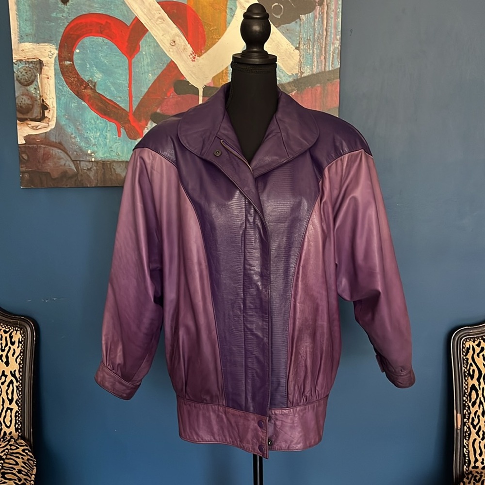 Vintage Purple Leather Jacket